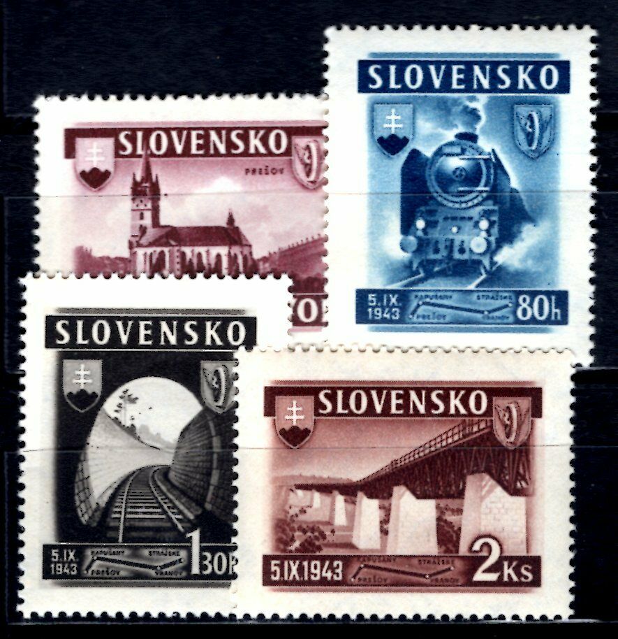 Slowakei 1943 124-127 ** Postfrisch SchÖner Satz Eisenbahn (09845